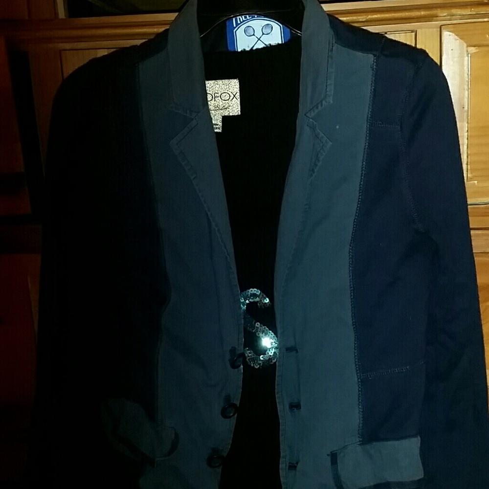 ☮️ FREE PEOPLE 🍀💙 unique green blue light blazer ☮️✌️